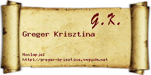 Greger Krisztina névjegykártya